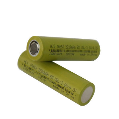 Cylindryczny akumulator litowo-jonowy 3,6 V o wysokim poziomie bezpieczeństwa 2200 mAh 18650