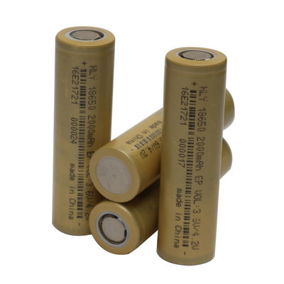 Cylindryczny akumulator litowo-jonowy o dużej szybkości 2000 mAh 18650 RoHS do narzędzi elektrycznych